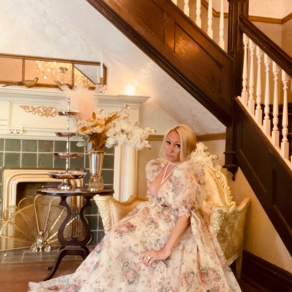 Selkie Floral Maxi Dress with Puff Sleeves - Picture 4 of 4